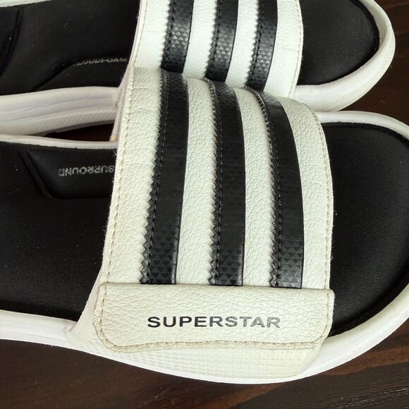 Size 6 - Adidas 5G Superstar Slides/Sandals RARE White/Black Men AC8702 - Picture 3 of 14